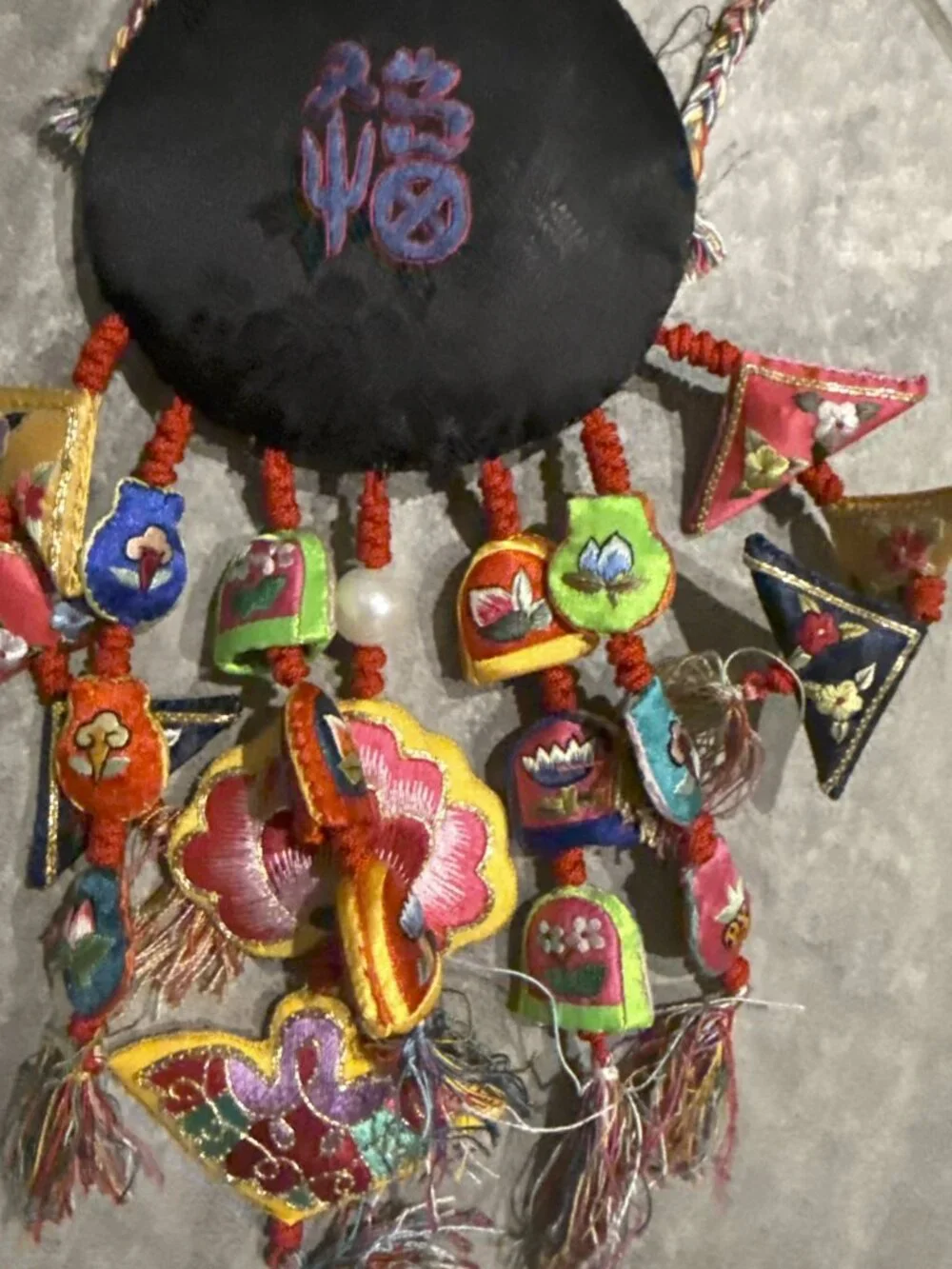 Vintage Korean Embroidered Silk Norigae Ornament